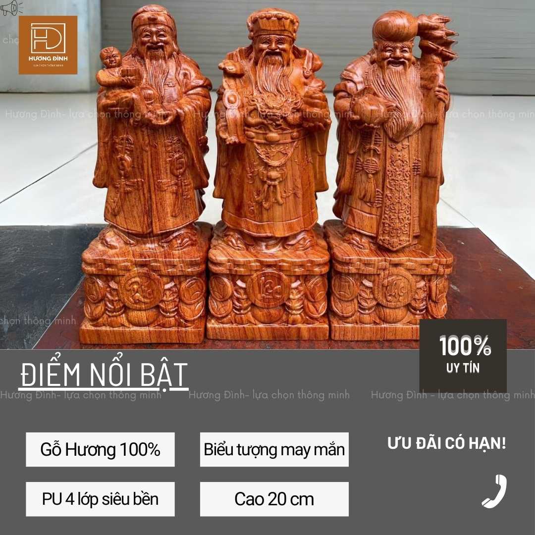 Tam đa gỗ hương cao 20cm TTD233-10 Tam đa gỗ hương cao 20cm TTD233-10