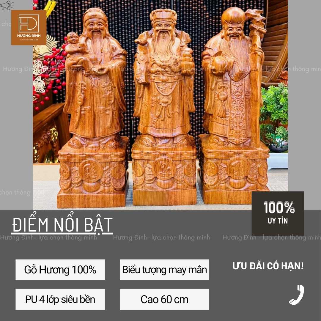 Tam đa gỗ hương cao 60cm TTD233-4 Tam đa gỗ hương cao 60cm TTD233-4