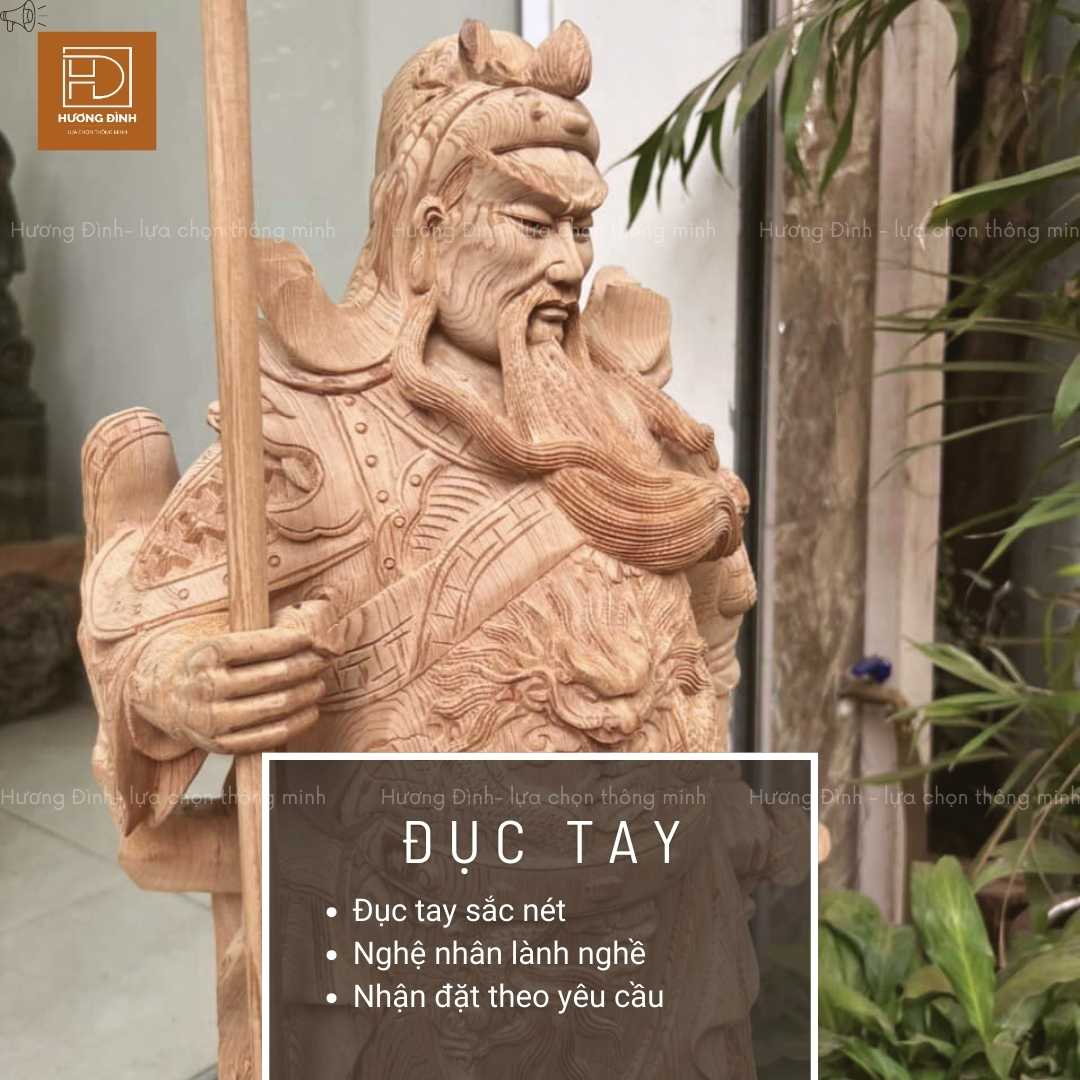 Tượng Quan Công Chống Đao TQC263 được đục tay tỉ mỉ Tượng Quan Công Chống Đao TQC263 được đục tay tỉ mỉ