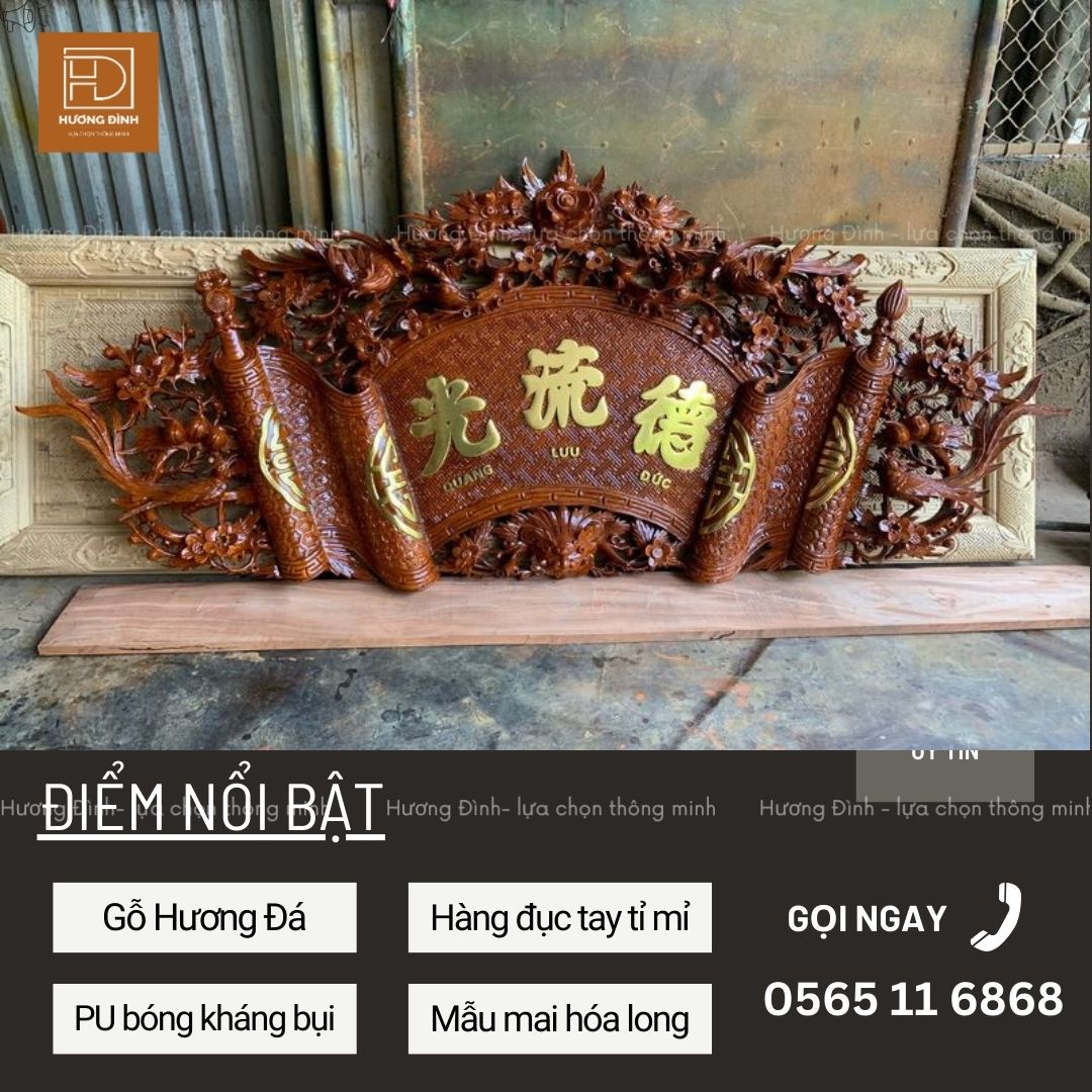 Bộ Cuốn Thư Câu Đối Gỗ Hương Đá KT197_87_4cm CT409 (3)