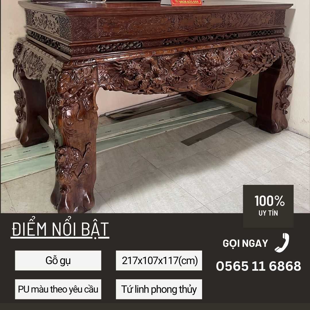 Sập thờ Tứ linh Gỗ gụ Sập thờ Tứ linh Gỗ gụ