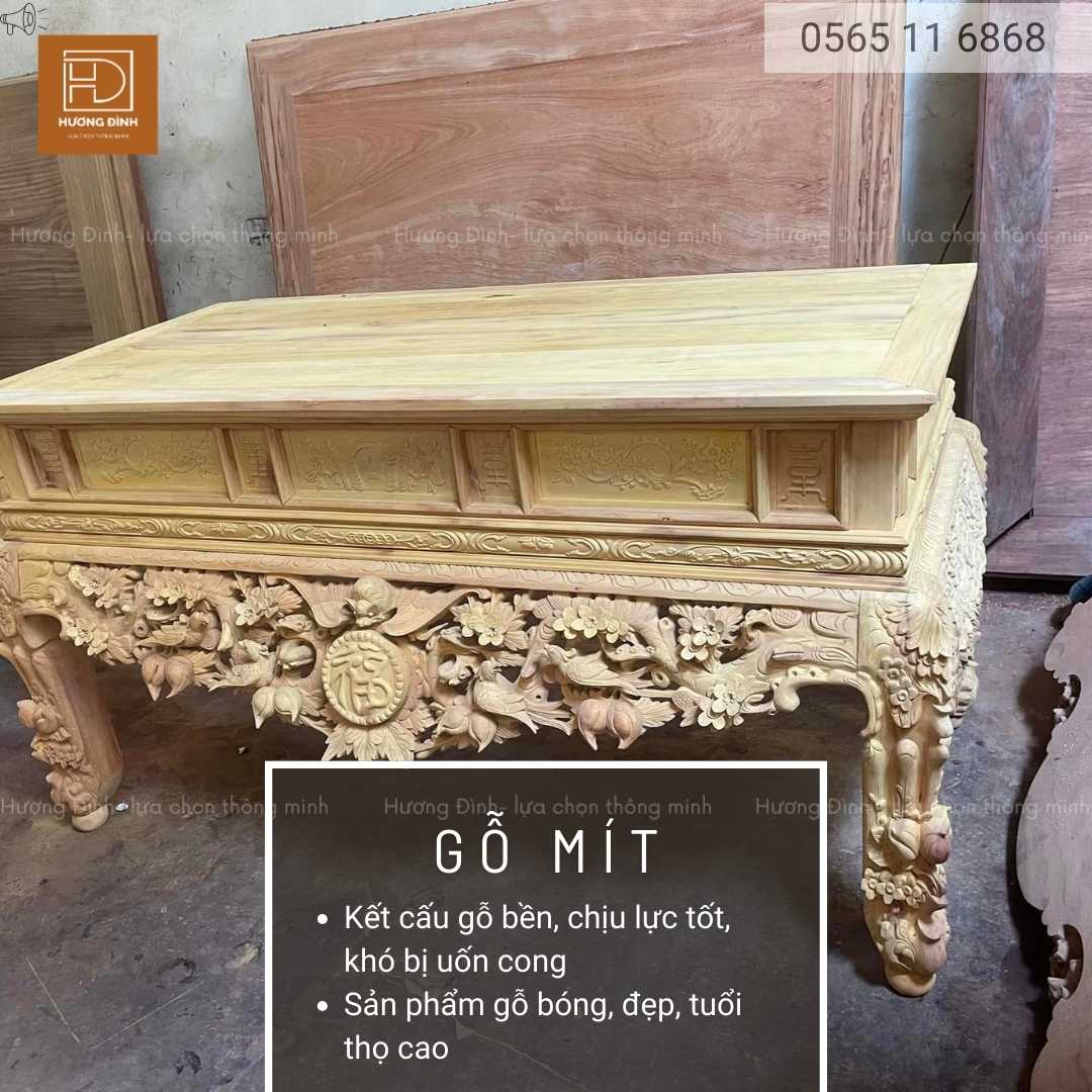 Sập thờ gỗ mít chân 18 ST0007 (3) Sập thờ được hoàn thiện từ gỗ mít chất lượng cao