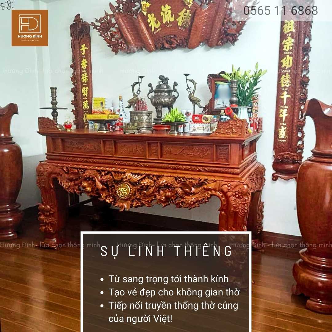 Sập thờ gỗ mít chân 18 ST0007 (5) Sập thờ gỗ mít chân 18 đem lại sự linh thiêng cho không gian thờ cúng