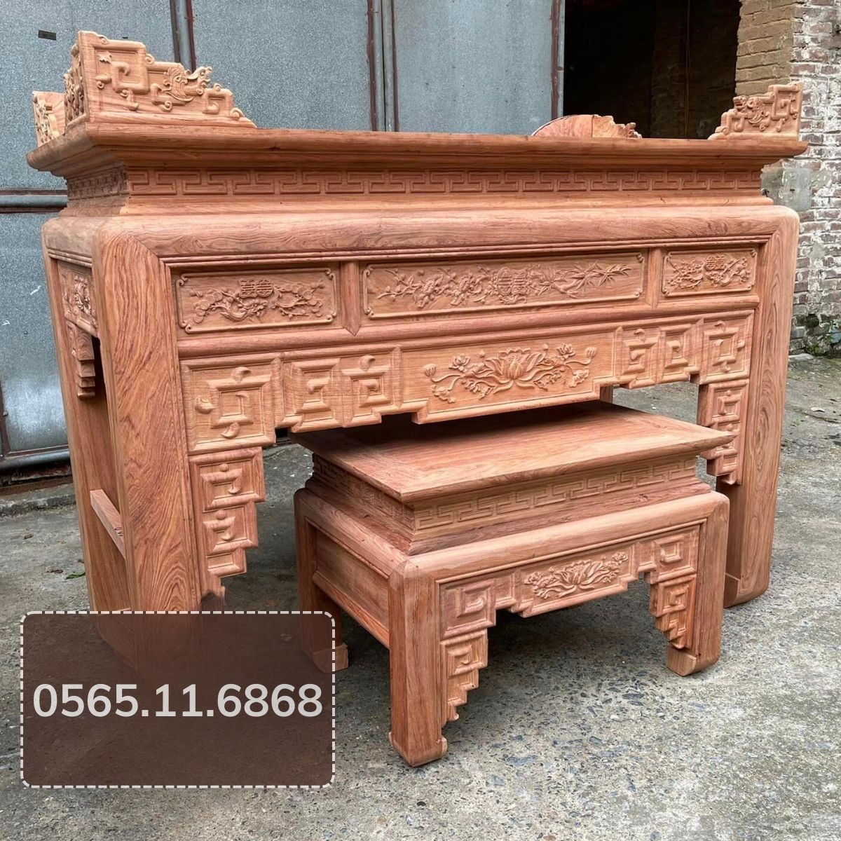 AG 4 Gõ Hương Đá Sen Trúc chân 12 - 175 mộc hướng phải