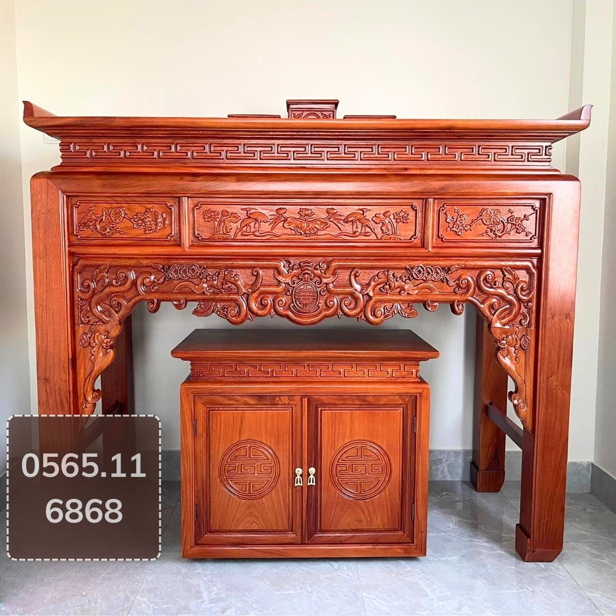 AG 5 Gõ gõ đỏ 12 chân 10-153 chính diện