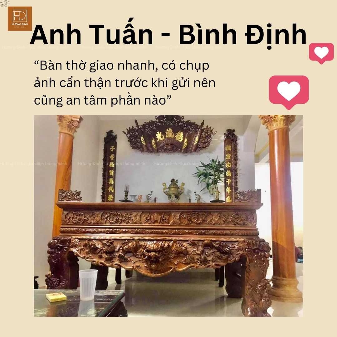 Đánh giá của khách hàng mua sập thờ tứ linh Đánh giá của khách hàng mua sập thờ tứ linh