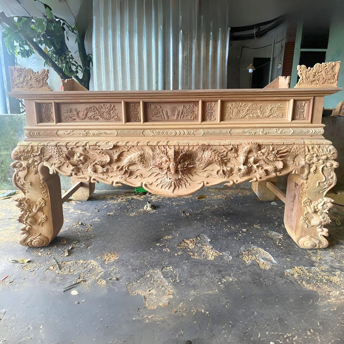 Gõ đỏ Tứ Linh Chân 24 chính diện