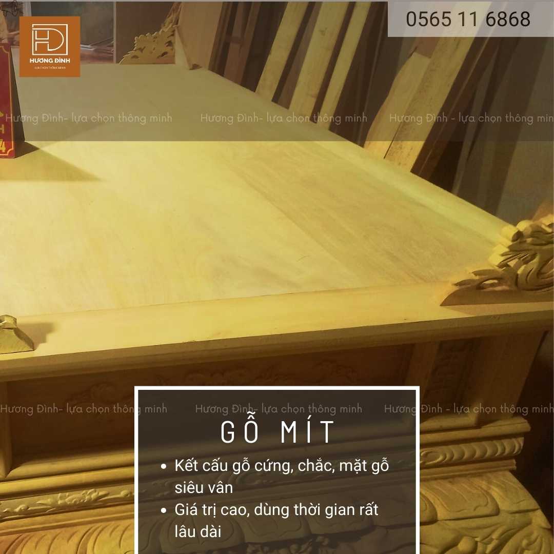 Mẫu sập thờ tứ linh được làm từ gỗ mít