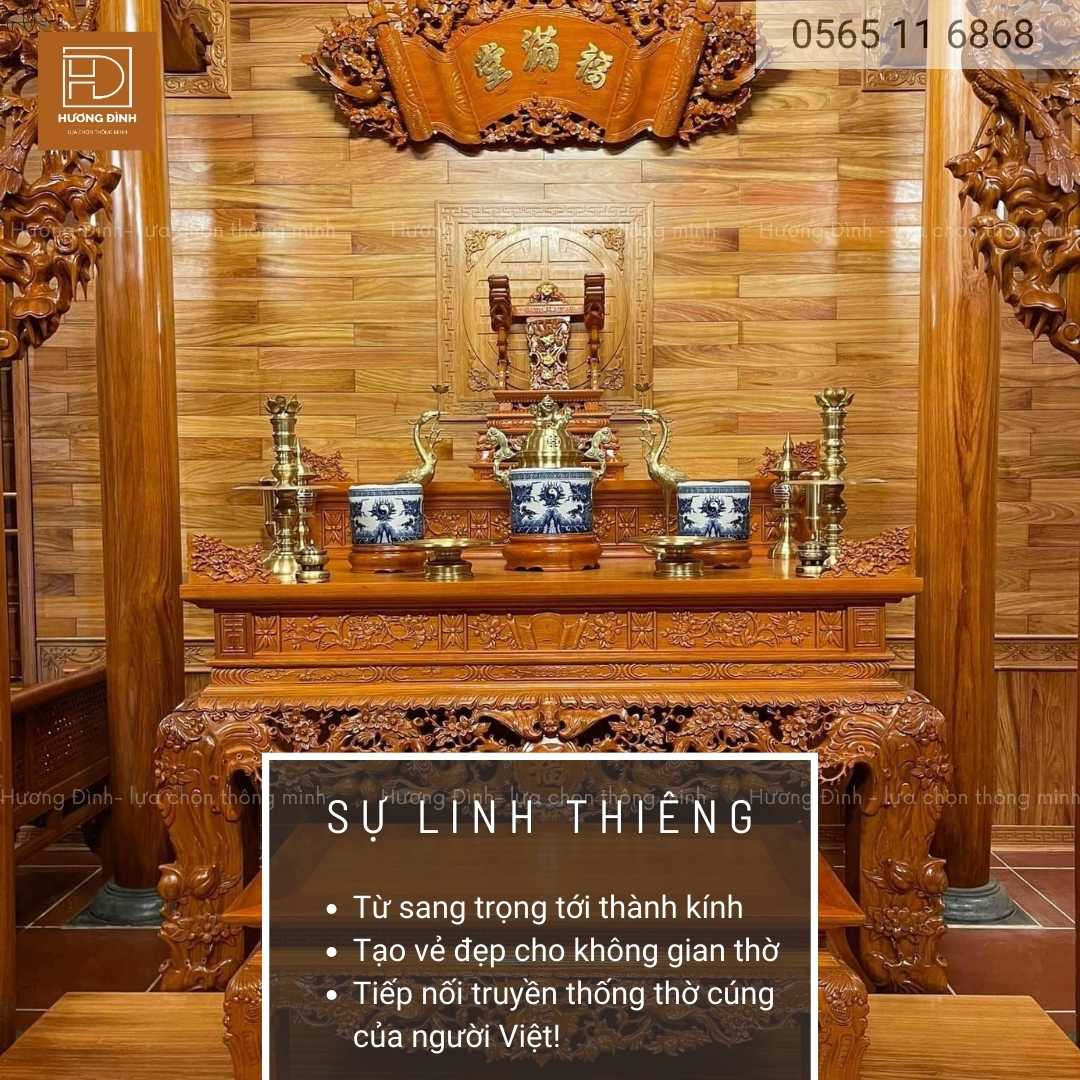 Sập thờ gỗ hương đá ST0009 (7) Sập thờ gỗ hương đá mang tới sự linh thiêng cho không gian phòng thờ