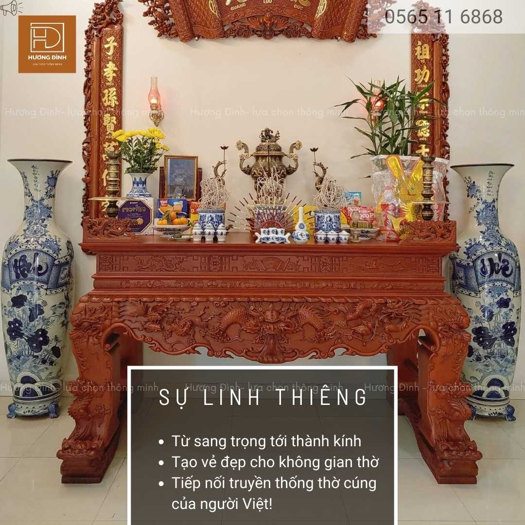 Sập thờ tứ linh mang tới sự linh thiêng Sập thờ tứ linh mang tới sự linh thiêng