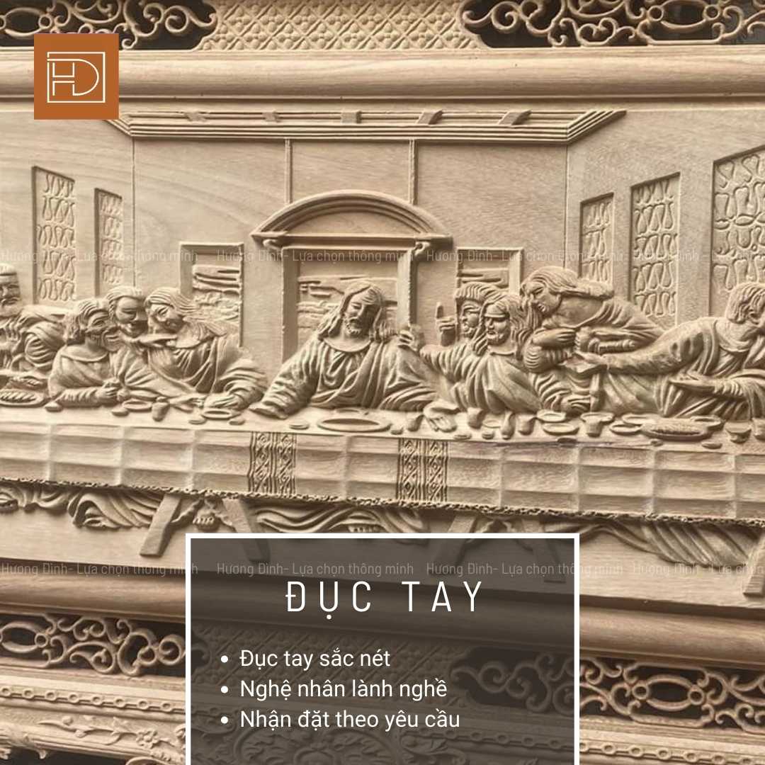 Chi tiết chúa Giê su và các môn đồ được đục tay tỉ mỉ