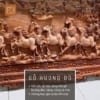 cận cảnh vân gỗ của tranh Mã Đáo Thành Công gỗ Hương đỏ KT 217x107 Dát vàng 275-31