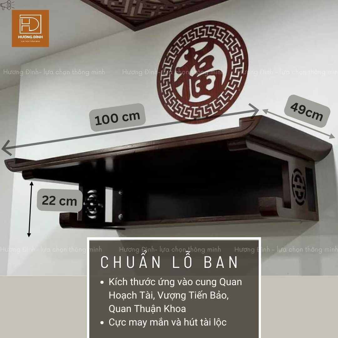 Kích thước của bàn thờ treo tường Phúc Lộc Tài