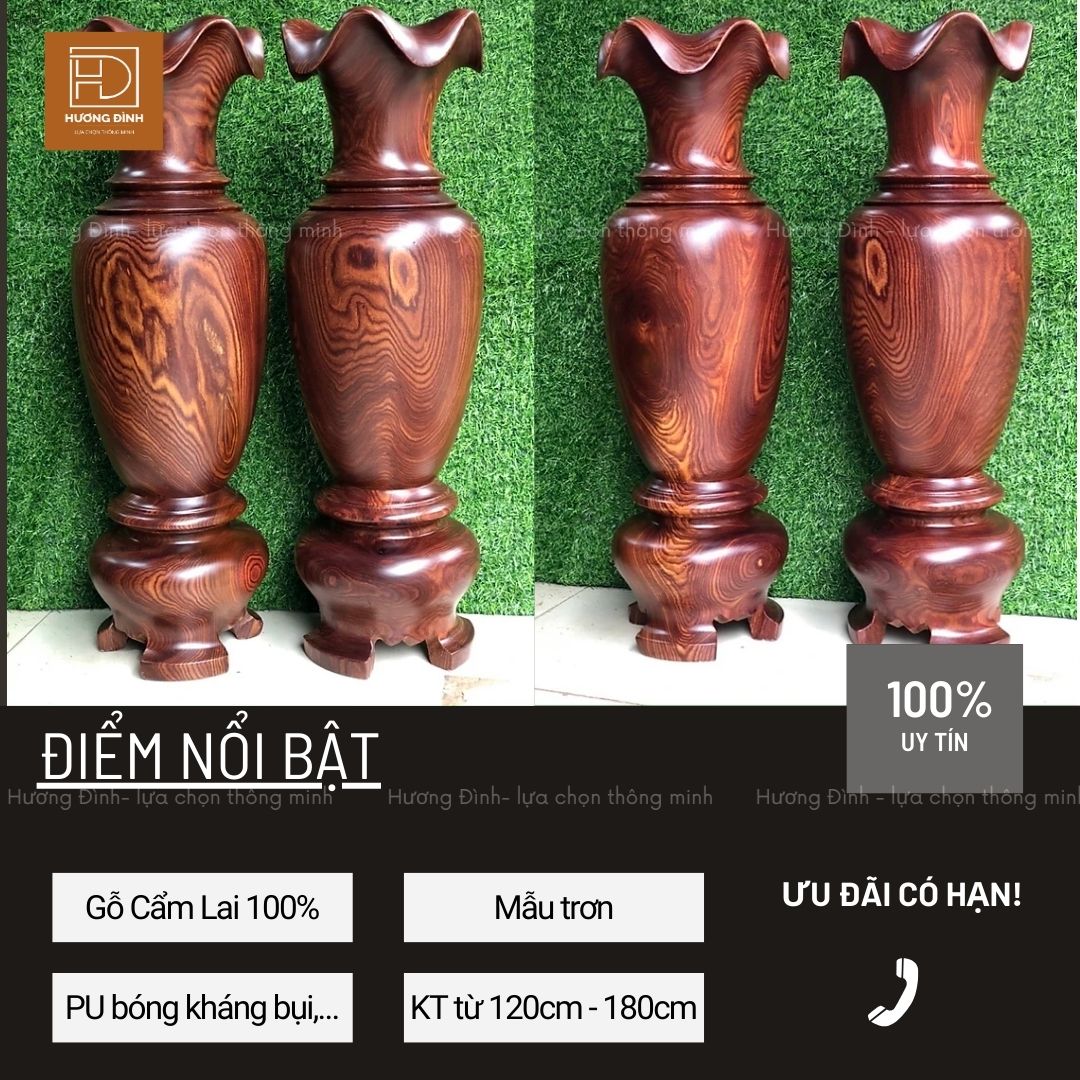 Lục Bình Gỗ Cẩm Lai - Hàng Nguyên Khối (02)