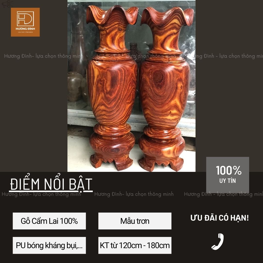 Lục Bình Gỗ Cẩm Lai - Hàng Nguyên Khối (04)