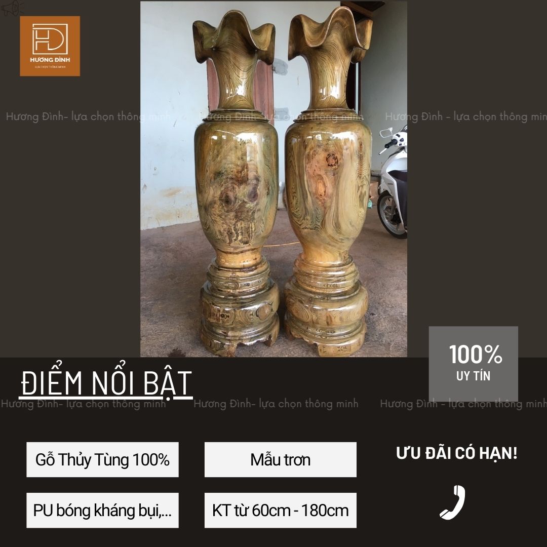 Lục Bình Gỗ Cẩm Lai - Hàng Nguyên Khối