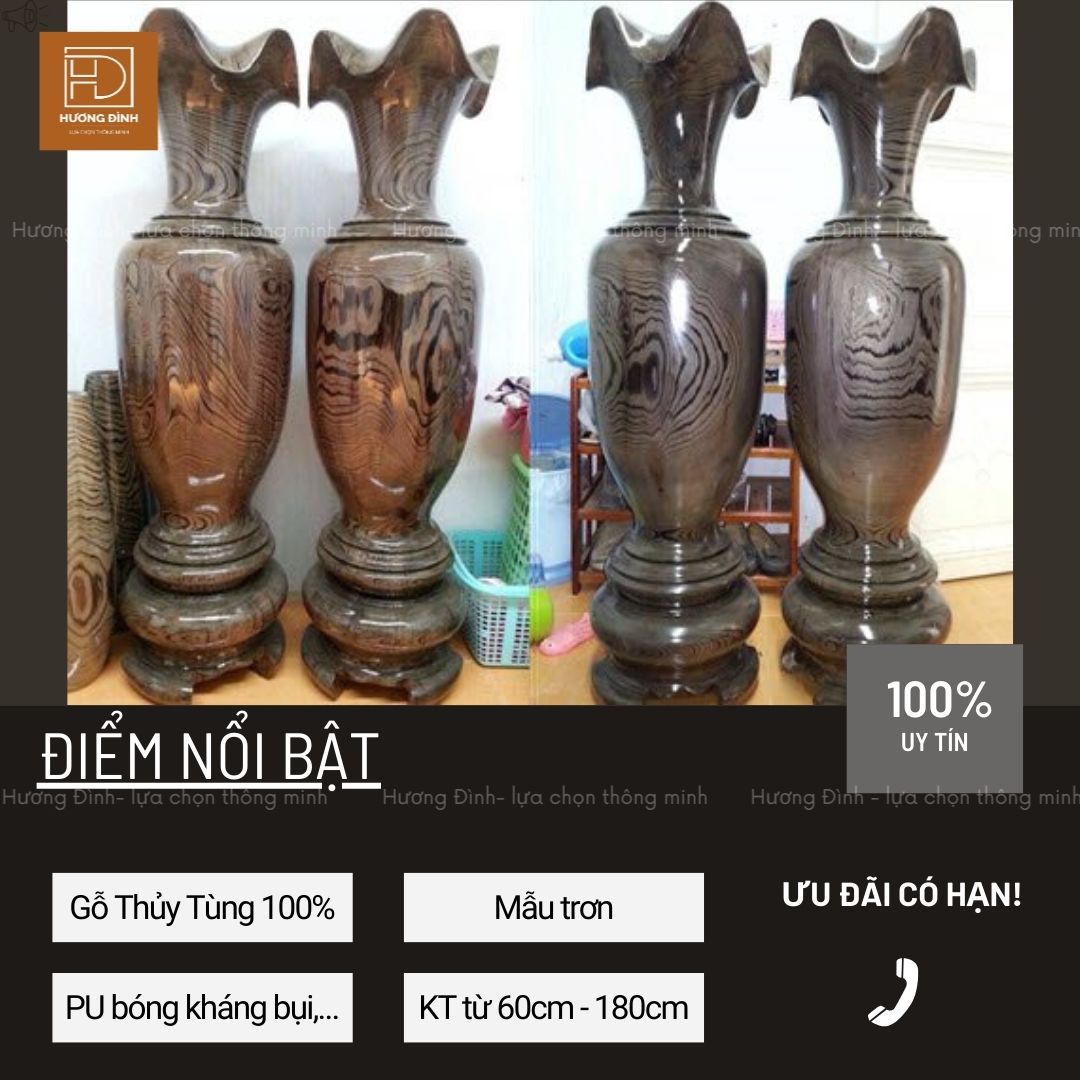 Lục Bình Gỗ Cẩm Lai - Hàng Nguyên Khối (5)