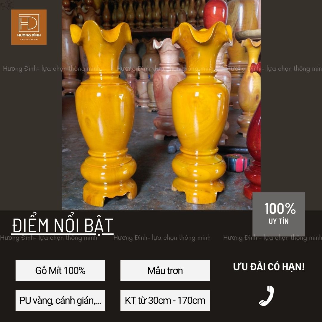 Lục Bình Gỗ Mít Cao 30 - 170cm Hàng Nguyên Khối (7)