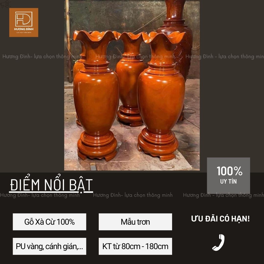 Lục Bình Gỗ Xà Cừ Hàng Nguyên Khối (10)