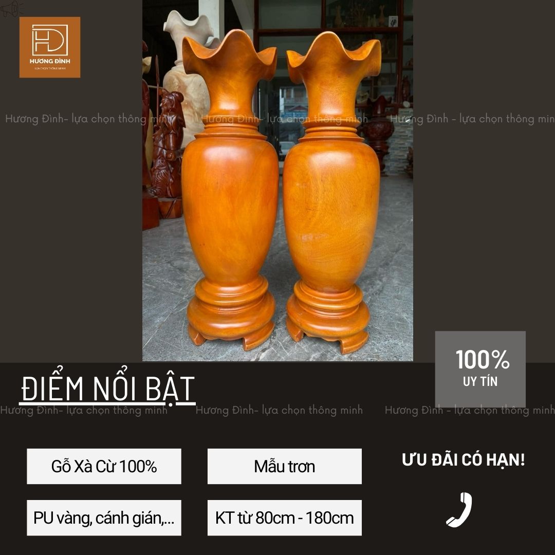 Lục Bình Gỗ Xà Cừ Hàng Nguyên Khối (4)