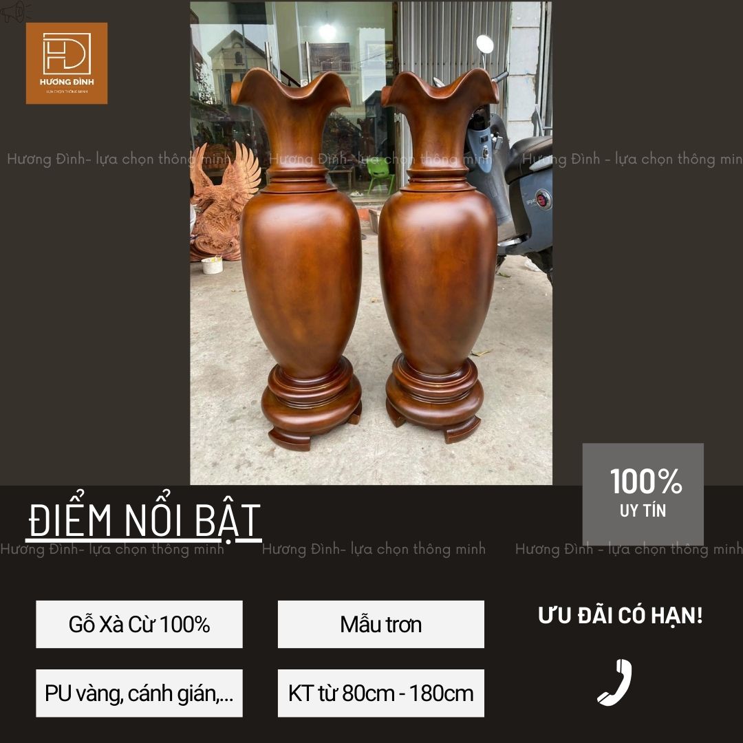 Lục Bình Gỗ Xà Cừ Hàng Nguyên Khối (5)