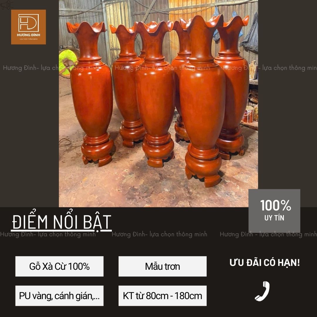 Lục Bình Gỗ Xà Cừ Hàng Nguyên Khối (7)