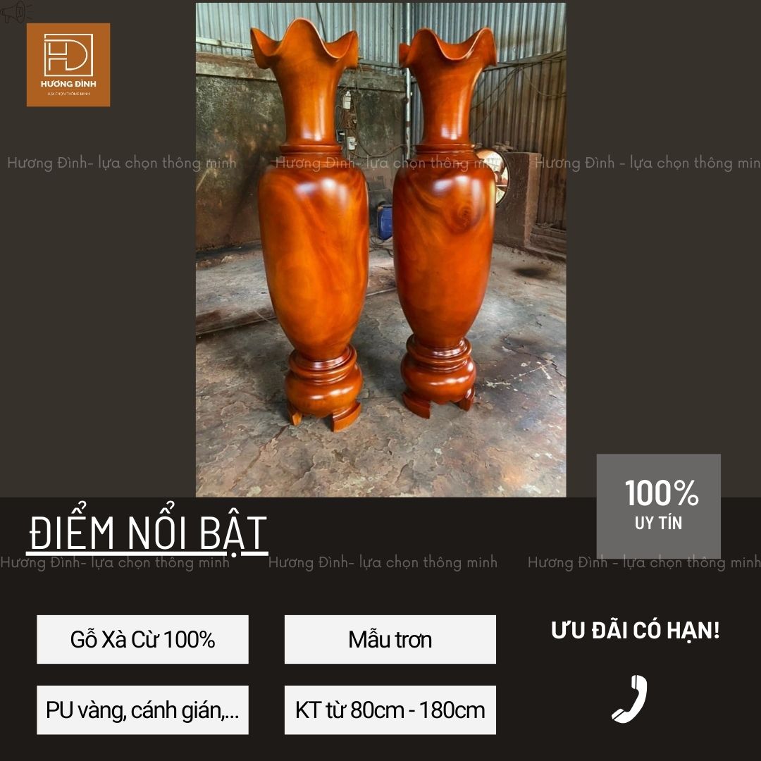 Lục Bình Gỗ Xà Cừ Hàng Nguyên Khối (8)