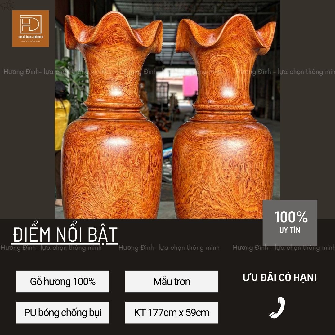 Lục Bình gỗ hương KT 177x59 LB376-3 (3)