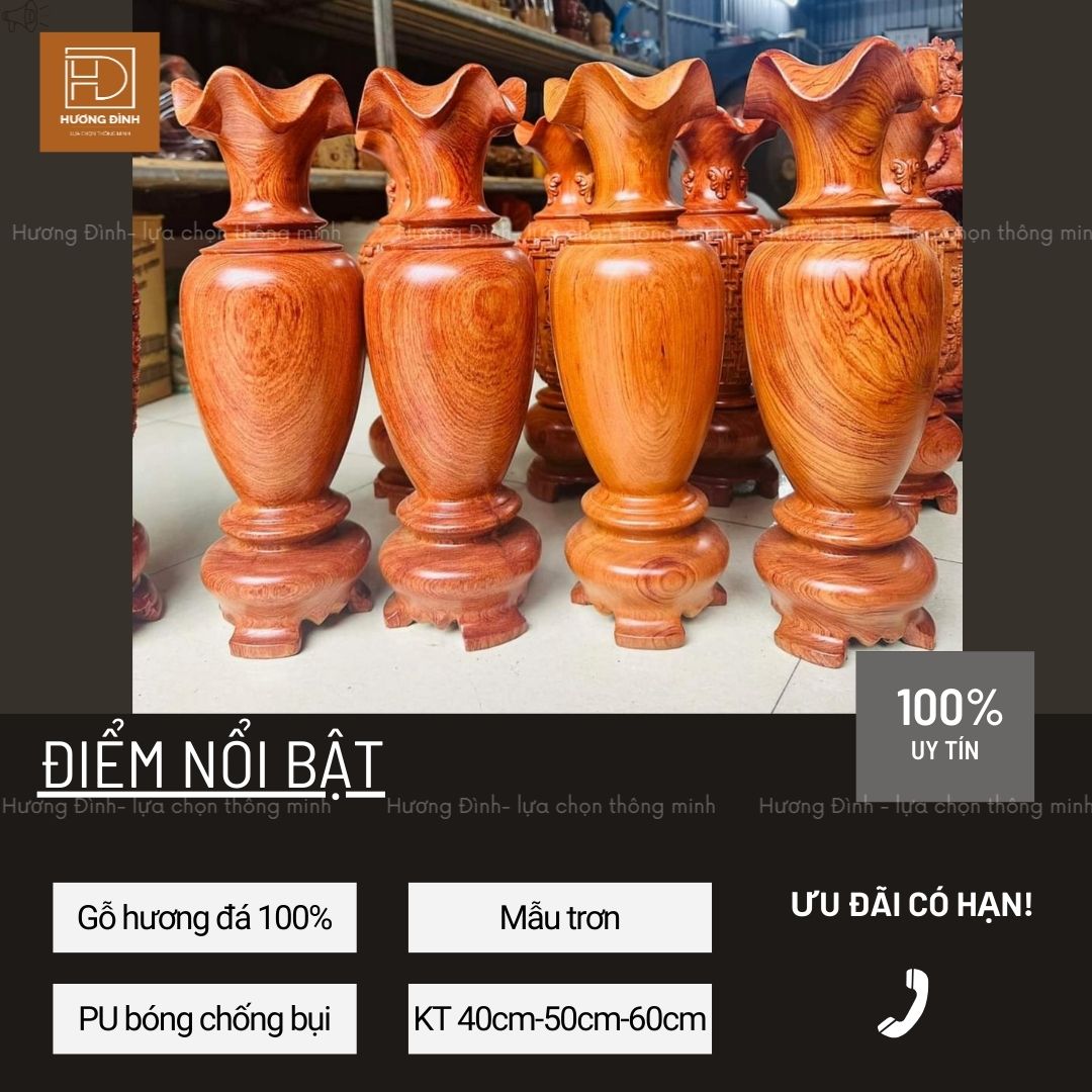 Lục bình gỗ hương đá LB290 (2)