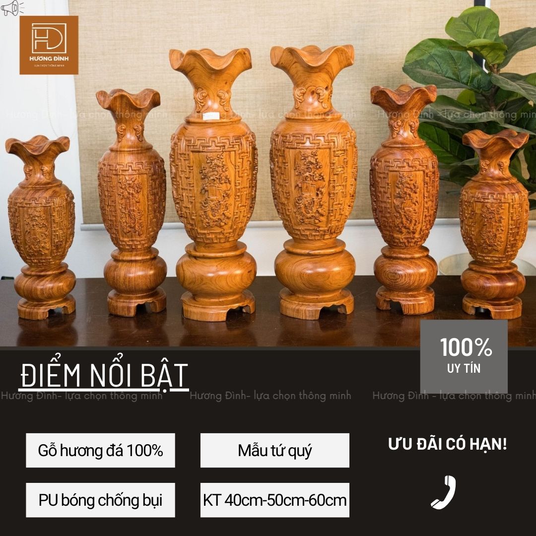 Lục bình gỗ hương đá LB290 (3)