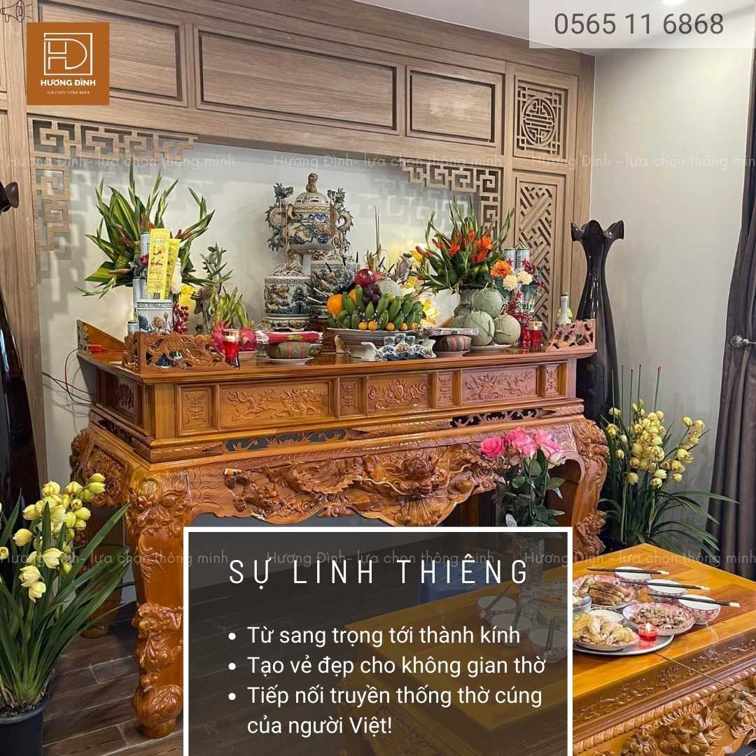 Sập thờ mang tới sự linh thiêng cho không gian thờ