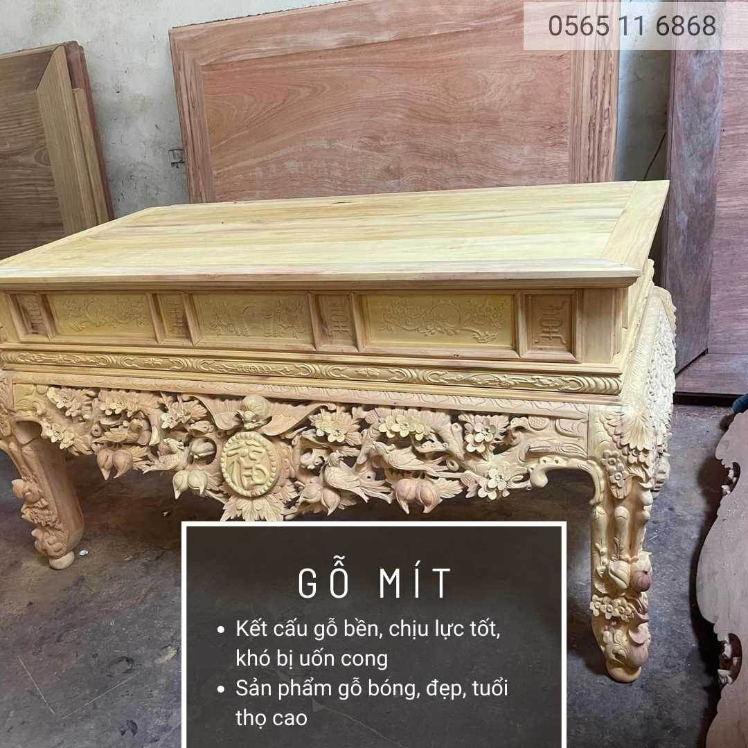 Sập thờ gỗ mít chân 22 ST0008 (3) Sập thờ được làm bằng gỗ mít ta cao cấp