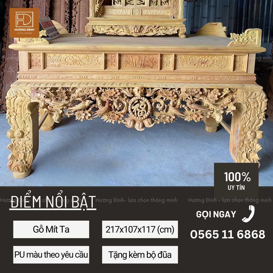 Sập thờ gỗ mít chân 22 ST0008 Sập thờ gỗ mít chân 22 ST0008