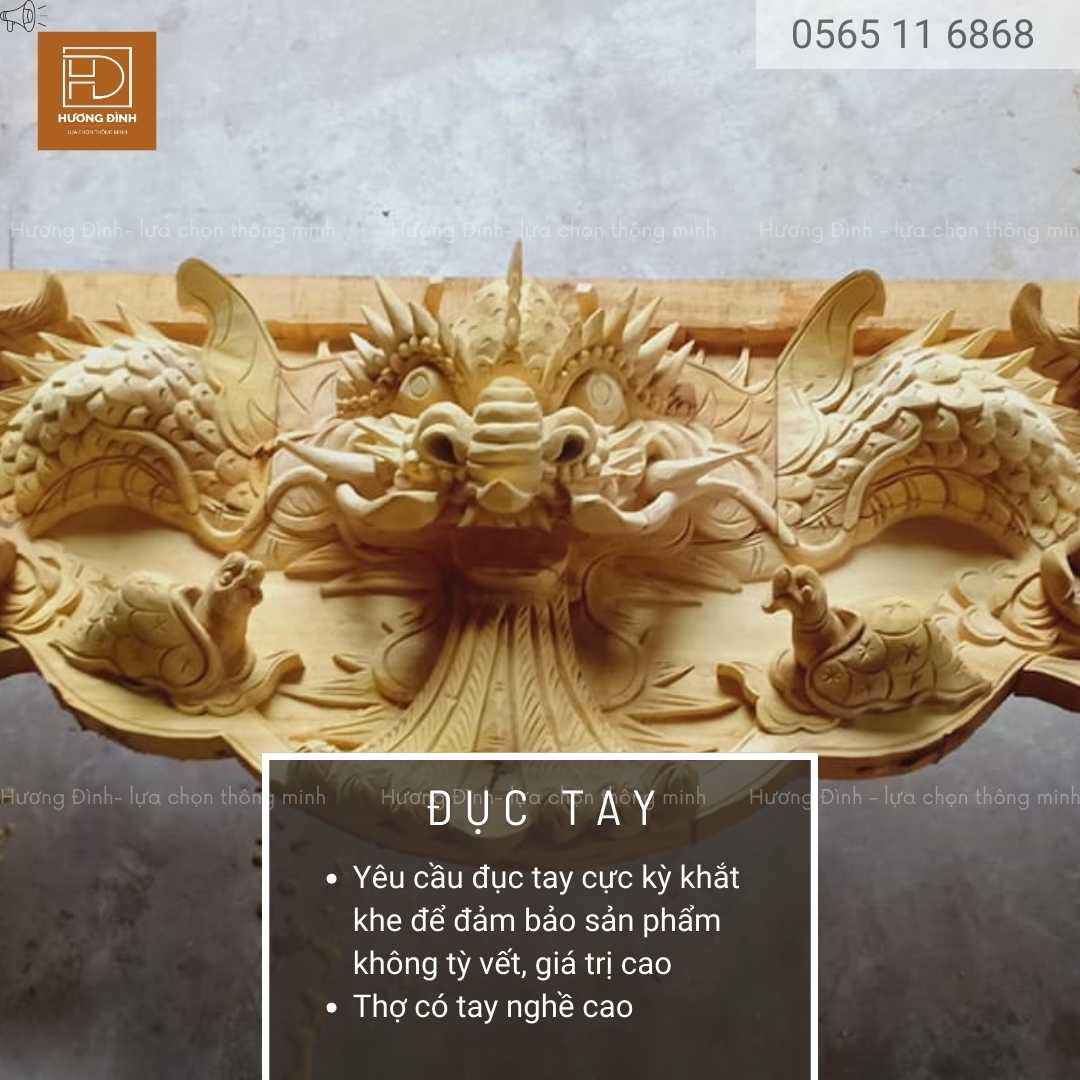 Sập thờ gỗ mít đẹp sang trọng ST0004 (5) Các chi tiết của sập thờ được đục tay