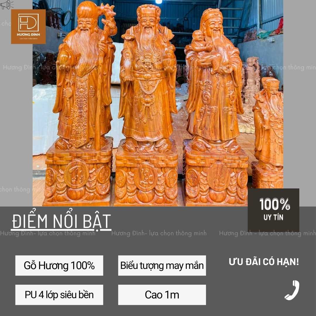 Tam đa gỗ hương cao 1m Tam đa gỗ hương cao 1m