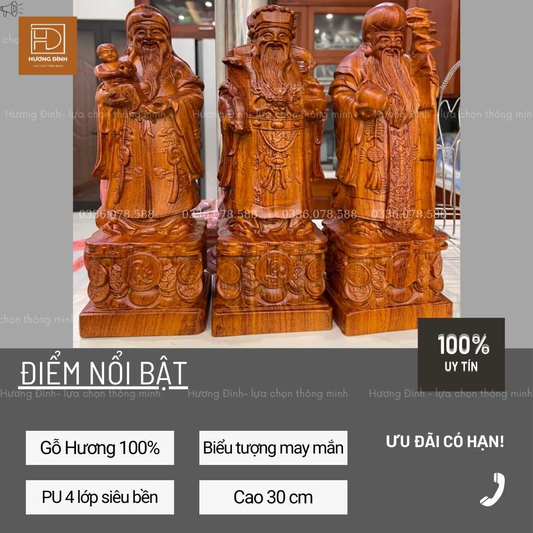 Tam đa gỗ hương cao 30cm TTD233-1