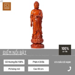 Tượng Phật A Di Đà Gỗ Hương Đá Cao 50cm 276-6