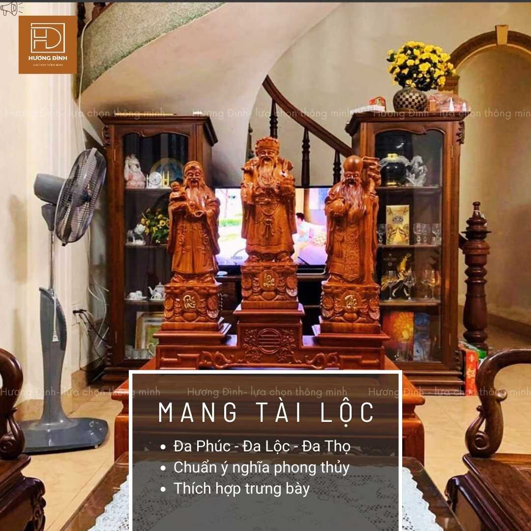 Tượng Tam đa gỗ hương mang tài lộc tới cho các gia đình