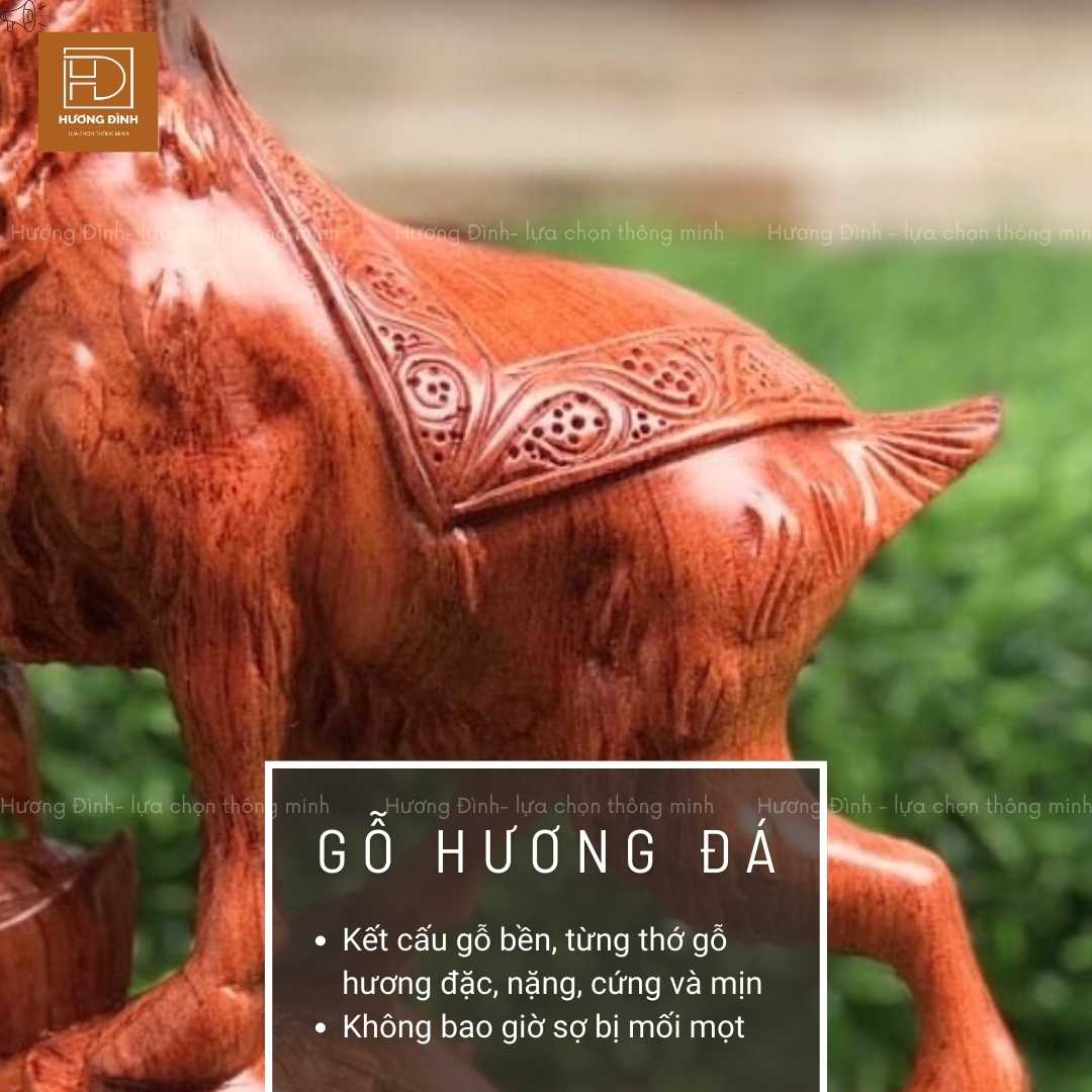 Tượng dê gỗ hương TD292-1 (3) Tượng dê được làm từ gỗ hương đá