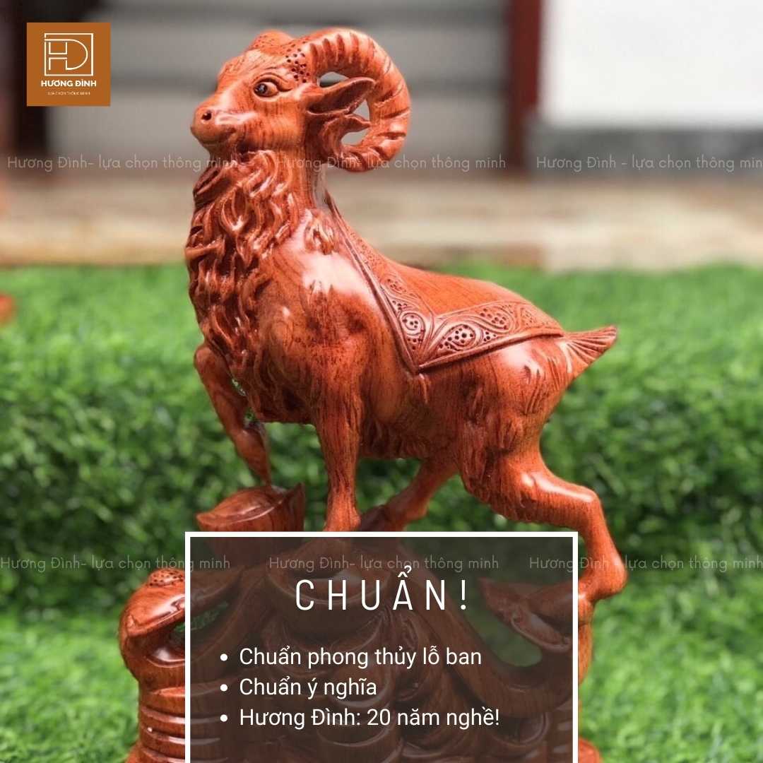 Tượng dê gỗ hương TD292-1 (5) Tượng dê gỗ hương chuẩn phong thủy
